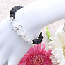 Lava stone fashion bracelet with white ulexite