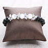 Lava stone fashion bracelet with white ulexite