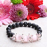 Lava stone fashion bracelet with pink ulexite