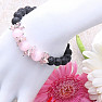 Lava stone fashion bracelet with pink ulexite