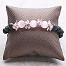 Lava stone fashion bracelet with pink ulexite