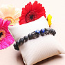 Lava stone bracelet with blue cat&#39;s eye and crowns