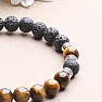 Lava stone men&#39;s bracelet with tiger&#39;s eye