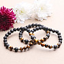 Lava stone men&#39;s bracelet with tiger&#39;s eye