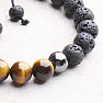 Tiger Eye and Lava Stone Bracelet with Shamballa Clasp