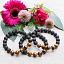 Tiger&#39;s eye and lava stones men&#39;s bracelet RB Design 40