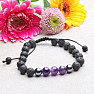 Amethyst and lava stone bracelet with Shamballa clasp