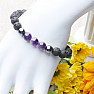 Amethyst and lava stone bracelet with Shamballa clasp