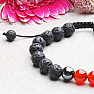 Carnelian and lava stone bracelet with Shamballa clasp