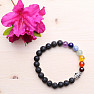 Buddhist lava stone chakra bracelet