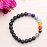 Buddhist lava stone chakra bracelet