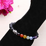 Buddhist lava stone chakra bracelet