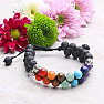 Lava Stone Chakra Bracelet Double with Shamballa Clasp