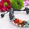 Lava Stone Chakra Bracelet Double with Shamballa Clasp