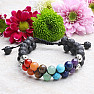 Lava Stone Chakra Bracelet Double with Shamballa Clasp