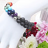 Lava Stone Chakra Bracelet Double with Shamballa Clasp