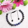 Lapis lazuli and lava stone bracelet with Shamballa clasp