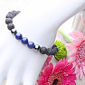 Lapis lazuli and lava stone bracelet with Shamballa clasp