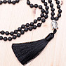 Lava stone necklace with tassel