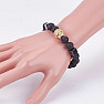 Lava stone bracelet with jaguar head gold color Bellezza Nera