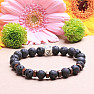 Lava stone with Om symbol beaded bracelet