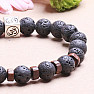 Lava stone with Om symbol beaded bracelet