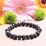 Lava stone with black ulexite beaded bracelet