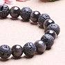 Lava stone with black ulexite beaded bracelet