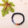 Chakra bracelet made of lava beads and semi-precious stones