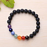 Chakra bracelet made of lava beads and semi-precious stones