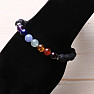 Chakra bracelet made of lava beads and semi-precious stones