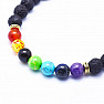 Lava Stone Chakra Bracelet with Shamballa Clasp