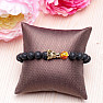 Lava stone with dragon men's bracelet