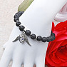 Lava stone bracelet with a heart and angel wings