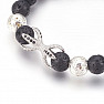 Lava stone bracelet with dorce silver color Bellezza Nera