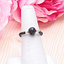 Lava stone bead ring elastic with glass seed beads