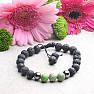 Regalite and Lava Stone Bracelet with Shamballa Clasp