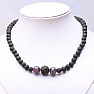 Lava stone necklace with amethyst