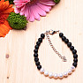 Lava stone bracelet with white pearls