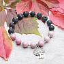 Rhodonite and Lava Stone Tree of Life Bracelet