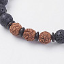 Lava Stone Bracelet with Rudraksha