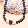 Lava stone necklace with rose gold