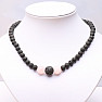 Lava stone necklace with rose gold