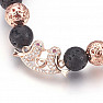 Lava stone bracelet with birds in rose gold color Bellezza Nera