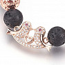 Lava stone bracelet with birds in rose gold color Bellezza Nera