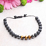 Tiger Eye and Lava Stone Bracelet with Shamballa Clasp