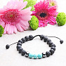 Turquoise and lava stone bracelet with Shamballa clasp