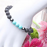 Turquoise and lava stone bracelet with Shamballa clasp