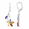 Chakra earrings petals rhodium plated silver Ag 925