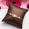 Pearl bracelet with copper wires and cubic zirconia drawstring